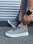 Gri Flex Bağcıklı Keten Kumaş Erkek Günlük Sneaker Ayakkabı 3