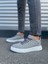 Gri Flex Bağcıklı Keten Kumaş Erkek Günlük Sneaker Ayakkabı 2