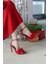 Diva Tüylü Stiletto Kırmızı 1