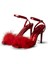 Diva Tüylü Stiletto Kırmızı 3