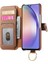 Samsung Galaxy A22 5g Bileklik Standı Cüzdan Crad Yuvası Fermuar Için Flip Case (Yurt Dışından) 5
