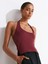 31753 Halter Yaka Top-Bordo 3