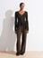 60433 Düğmeli Peplum Dantel Hırka-Koyu Kahve 5
