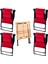 4 Adet Katlanır Kamp Sandalyesi ve Masa Seti - Rest - Kırmızı - 130 kg Taşıma 2