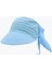 Kadın Safari Bağlamalı Eşarp Siperli Bandana Plaj Şapkası - Bebe Mavi 1