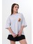 Kalın Pamuklu Kruvasan Baskılı Oversize T-Shirt 1