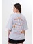 Kalın Pamuklu Kruvasan Baskılı Oversize T-Shirt 3