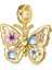 Aytaşı Süslemeli Işıltılı Kelebek Charm, 18K Altın Kaplama 925 Ayar Gümüş 1