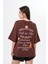 Kalın Pamuklu Kruvasan Baskılı Oversize T-Shirt 1
