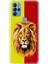 General Mobile Gm 21 Pro Kılıf Pure Modern Desenli Silikon Kapak Sarı Kırmızı Parçalı Aslan 1