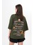 Kalın Pamuklu Kruvasan Baskılı Oversize T-Shirt 2