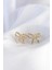 Pirinç Gold Renk Minimal Fiyonk Küpe 1