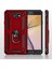Samsung Galaxy J7 Prime Kılıf Çift Katmanlı Polikarbon Koruma ve Manyetik Tutucu Stand Yüzük 7