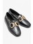 Siyah Deri Kadın Loafer 4
