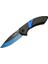 4213 Mavi Kamp Çakı 20CM- Yarı Otomatik Kemerlikli Oluklu - BLS7095-4037 1