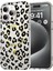 iPhone 15 Pro Max Uyumlu Leopar Desenli Magsafe Şarj Destekli Silikon Şeffaf Kılıf 7