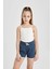 Kız Çocuk Beli Lastikli Basic Düz Şort B5164A824HS 4
