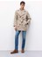 Slim Fit Dar Kesim Düğmeli Kemerli Trençkot D5528AX25SP 4