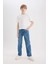 Erkek Çocuk Straight Fit Düz Paça Basic Düz Jean Pantolon D6475A825SM 4