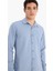 Slim Fit Dar Kesim Pamuklu Basic Düz Uzun Kollu Gömlek A4644AX25SP 1