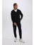 Fit Slim Fit Jogger Eşofman Altı Dar Kesim Skuba Dalgıç Kumaş Standart Paça Beli Bağcıklı Lastikli Paça Z9112AZ25SP 3