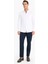 Slim Fit Dar Kesim Polo Yaka Dokulu Uzun Kollu Beyaz Gömlek T2066AZ25SP 2