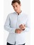 Slim Fit Dar Kesim Polo Yaka Dokulu Uzun Kollu Gömlek T2066AZ25SP 1