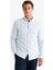 Slim Fit Dar Kesim Polo Yaka Dokulu Uzun Kollu Gömlek T2066AZ25SP 3
