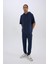 Fit Slim Fit Jogger Eşofman Altı Dar Kesim Skuba Dalgıç Kumaş Standart Paça Beli Bağcıklı Lastikli Paça Z9112AZ25SP 2