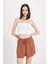 Regular Fit Normal Bel Düz Paça Krinkıl Viskon Şort A3532AX24HS 4