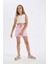 Kız Çocuk Beli Lastikli Basic Düz Şort D0899A824HS 4