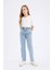 Kız Çocuk Paperbag Jogger Paça Pamuklu Jean Pantolon D7112A825SM 4