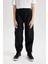 Erkek Çocuk Beli ve Paçası Lastikli Kargo Cepli Pelüş Polar Astarlı Siyah Jogger Pantolon D3460A824WN 1