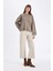Culotte Gabardin Pantolon Yüksek Bel Basic Düz Cepli Geniş Bol Paça C7535AX24AU 5