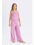 Kız Çocuk Wide Leg Geniş Bol Paça Bürümcük Pantolon C5327A824SM 3