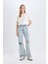 90's Wide Leg Yırtık Detaylı Yüksek Bel Paça Ucu Kesik Uzun Jean Yıkamalı Pantolon C2395AX24SP 2