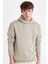 Açık Haki Regular Fit Kapüşonlu Yazı Baskılı Sweatshirt C6131AX24AU 1