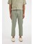 %100 Keten Normal Kesim Crop Duble Paça Yazlık Kumaş Pantolon C1826AX24SM 1