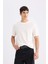 %100 Pamuk New Regular Fit Bisiklet Yaka Basic Düz Kısa Kollu Beyaz Tişört V7699AZ25SP 1
