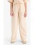 Kız Çocuk Beli Lastikli Wide Leg Geniş Bol Paça Pamuklu Pantolon D7611A825SM 1