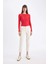 Paperbag Gabardin Kumaş Pantolon Yüksek Bel Cepli Basic Düz Standart Paça S2790AZ24WN 4