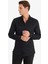 Slim Fit Dar Kesim Polo Yaka Dokulu Uzun Kollu Siyah Gömlek T2066AZ25SP 4