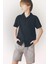 Erkek Çocuk Oversize Geniş Kalıp Polo Yaka Keten Görünümlü Kısa Kollu Gömlek D5861A825SM 1