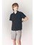 Erkek Çocuk Oversize Geniş Kalıp Polo Yaka Keten Görünümlü Kısa Kollu Gömlek D5861A825SM 3