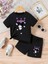 Kuromi 2704 Baskılı Şort/t-Shirt Alt-Üst Çocuk Yazlık Takım 1