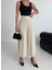 Kadın Keten Toka Detaylı Bilek Boy Wide Leg Pantolon 3