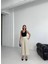 Kadın Keten Toka Detaylı Bilek Boy Wide Leg Pantolon 4