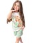 Kız Çocuk Üzeri Digital Bebek ve At Baskılı Penye T-Shirt Yeşil Şortlu Takım 4
