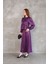 Yaka Biye Detay Etekli Takım-Mor 4