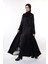 Jessica Kumaş Siyah Desenli Şık Abaya – Tesettür Moda (Sadece Abaya) 3